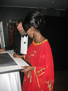 Ian Redmond and Princess Odette at the International Year of the Gorilla Symposium, Frankfurt, Germany.
