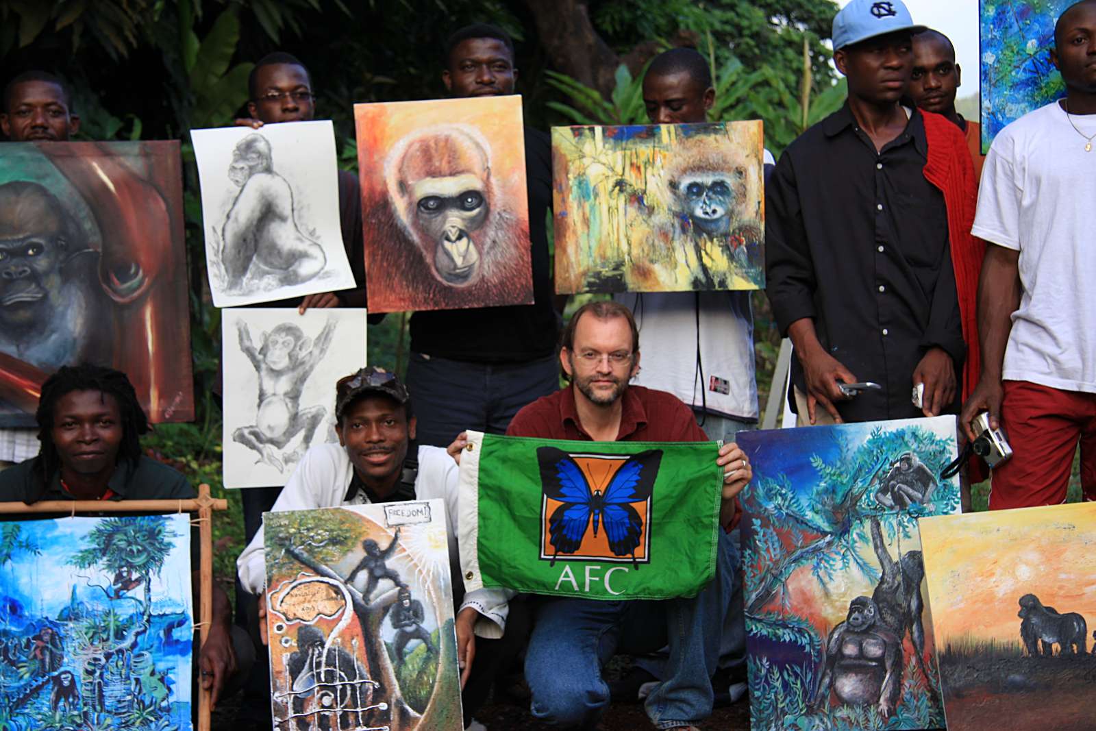 World Renowned Artist Paints in Limbe Wildlife Centre